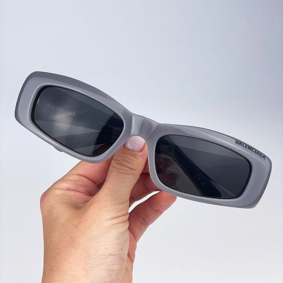 Balenciaga BB0266S 003 Sunglasses Grey Rectangle Unisex - Picture 8 of 13